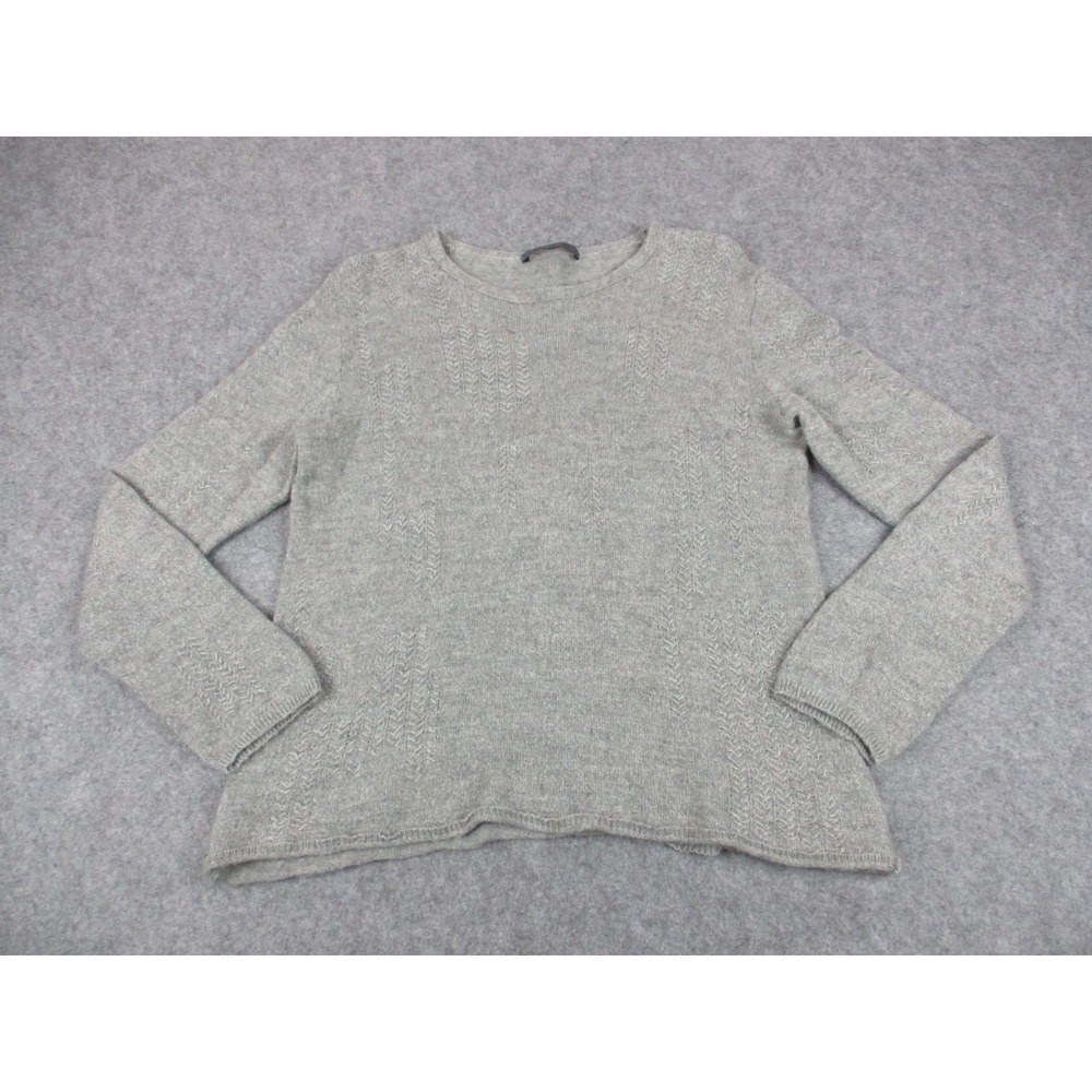 John Varvatos Sweater Mens Small* Gray Linen Blend Lightweight Sweatshirt